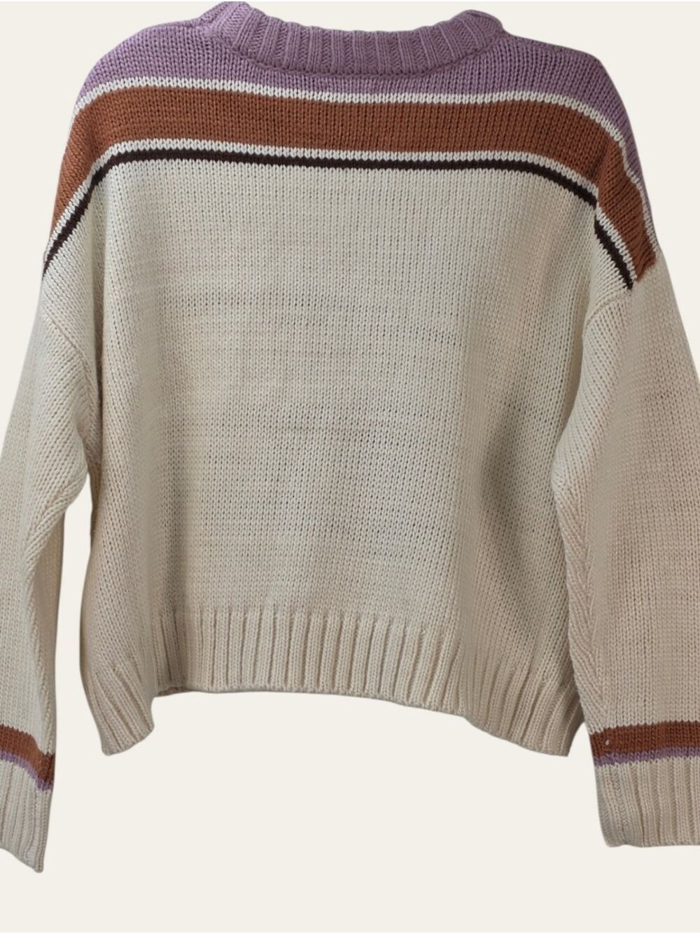 Lumiere Cowboy Boot Knit Sweater Cream Western Size Large NWT - Picture 4 of 10